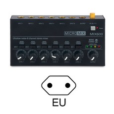 믹싱마스터링 미니 오디오 믹서 라인 저소음 6 채널 사운드 볼륨 조절 버튼, EU Plug