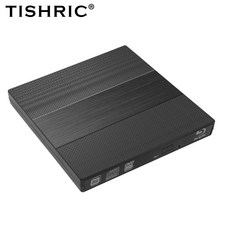 TISHRIC USB 2 0 C 타입 외장 블루레이 광학 드라이브 CD DVD 플레이어 DVD 드라이브 카드 리더 PC 데스크탑 노트북 리눅스용, Black, 1개