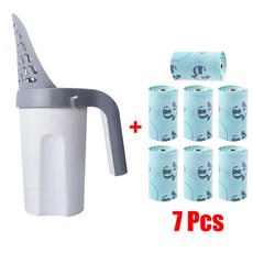 고양이 쓰레기 삽 청소 배설물 필터 깨끗한 화장실 선별기 샌드박, 1개, 4.With 7Pcs Poop Bag