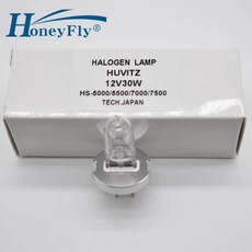 HoneyFly HUVITZ 의료 현미경 할로겐 램프 따뜻한 흰색 시각적 안과 전구 JC 12V 30W G6.35 HS-5000/5500/7, 01 CHINA_01 Warm White, 01 30W 12V G6.35