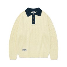 VISION STREETWEAR VSW Cable Polo Knit Ivory VS2303KT04IV