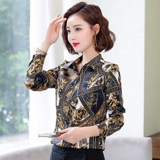 여성 블라우스 럭셔리 고급스러운 쉬폰 부인복~4XL