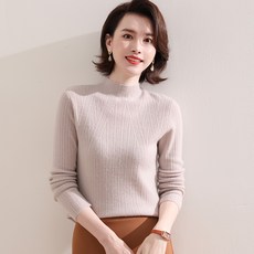 캐시미어니트 2020가을겨울 뉴타입 캐시미어스웨터 여성하프 목폴라 털옷 풀오버 타이트 이너 니트 캐시미어