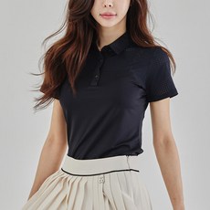 제이투제이 여성골프웨어 타공펀칭 골프카라반팔티 골프티셔츠