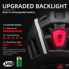 VICTGOAL Bike Helmet with USB Rechargeable Rear Light Detachable Magnetic Goggles Removable Sun Visor Mountain & Road Bi-B07W8GC9ST, Black Whiteone size