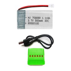 드론배터리 3.7v 300mah 1개 멀티충전기 1개세트, (X4) 300mah1개+6in1충전기1개