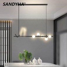  진주팬던트 진주펜던트 진주목걸이 현대 Led 샹들리에 거실 식탁 홈 장식 고양이 알루미늄 유리 볼 펜던트 조명 서스펜션 조명기구 