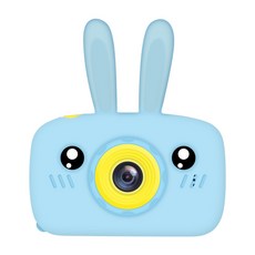 Haomenyi 1200 와트 1080 마력 FHD 디지털 비디오 카메라 재미 필터 다기능 휴대용 캠코더 귀여운 토끼 부드러운 실리콘 커버, Blue