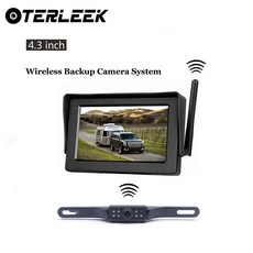 자동차 차량 무선 후면보기 카메라 + 자동차 주차 용 차량용 hd 모니터 보조 4.3 인치 디스플레이 야간 투시경 카메라 반전|자동차 모니터|, 1개, 단일, 단일