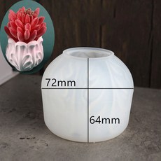 콘크리트 꽃 냄비 실리콘 몰드 3D 코끼리 모양 즙이 많은 화분 몰드 DIY 아로마 캔들 항아리 시멘트 수지 몰드 홈 장식, 꽃 모양, 하나