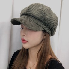 스타일자키 겨울신상 오버핏 코듀로이 골덴 팔각 빵모자