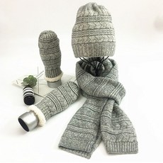 야구글러브 남성 양털 모자 스카프, C05-2그레이