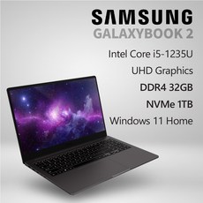 삼성전자 갤럭시북2 NT550XED-K58G [프리미엄 패키지], WIN11 Home, 32GB, 1TB, 코어i5, GRAPHITE