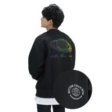 남자 오버핏 기모 프린팅 그라데이션 맨투맨