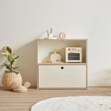 리바트 꼼므 키즈 2단 800 책장, 화이트(수납박스 별도)