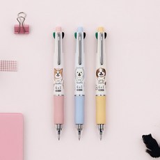 자바펫 초점점도 유성볼펜 + 샤프 1mm, 옐로우, 4개입