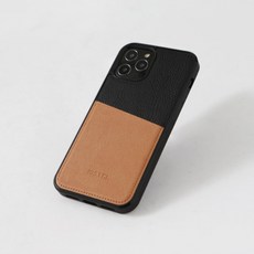 몽가 아이폰12 / Pro 가죽 카드 배색 포켓 케이스