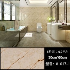 오일방지 방수방습스티커 주방바닥 혁신 벽지 자기벽돌 벽면 리노베이션 자체접착화장실 데코타일 접착식데코타일 붙이는타일 접착식타일 현관데코타일 현대쉬움타일 우드데코타일 벽데코타일, Q.81017-1(30cmx60cm)5매입 + 대형