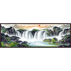 보석십자수 산수화 풍경원형비즈 큐빅 전체수 집들이 선물용 인테리어, 개, 150 * 50 cm