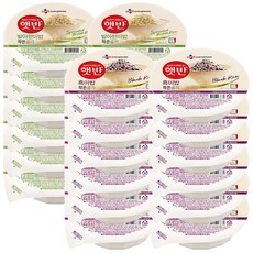 CJ 햇반 백미 작은공기 12개 + 흑미밥 작은공기 12개 (총 24개), 130g, 1세트