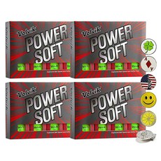 볼빅 Volvik Power Soft 폭발적인 공 스피드 골프공 4다스 (그린 색상 48 볼) 번들 5개의 볼 마커 1개의 자석 모자 클립, 주황색