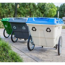 제설함 이동식 카트 400L 염화칼슘 보관 야외 위생 트롤리, 4. 연두색 400L, 1개