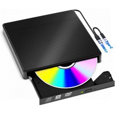 외장 CD/DVD 드라이브 Type-C USB 3.0 CD 버너 휴대용 CD +/-RW 드라이브 DVD 플레이어 노트북 데스크톱 PC(Windows 11/10/8/7)와 호환되