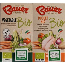 Bauer 바우어 유기농 스톡 큐브 60g (1.채소 2.치킨 / 2종 택1) / 이탈리아, 1개