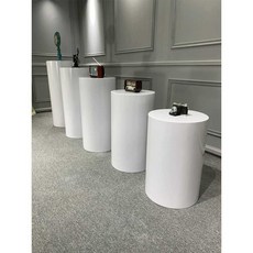 전시용박스 화이트 전시 원통형 매장 스탠드 오브제, 직경 40cm 높이 90cm (도장공정), 1개