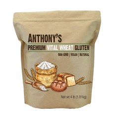 Anthony's 밀 글루텐 1.8kg Vital Wheat Gluten Vegan Non GMO, 1개