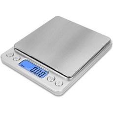 그램 스케일 디지털 주방 저울 미니 포켓 프로 사이즈 500g x 0.01g 스테인레스 스틸 플랫폼 요리 베이킹 보석 무게, 1) 2kg 0.1g, 1개