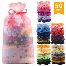 CENTSTAR Premium Velvet Hair Scrunchies VSCO GIRL 명품머리끈 곱창머리끈 50개