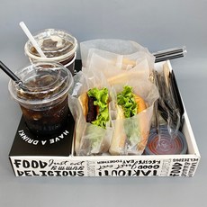 [소행섬] 테이크아웃 푸드 캐리어 2구 블랙, 1세트, 10개
