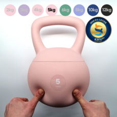ROIWING 스윙벨 소음 없는 투톤 말랑한 소프트 스윙 케틀벨, 1개, 피치핑크, 5kg 1개, 피치핑크, 5kg