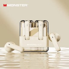 오리지널 몬스터 게이밍 이어폰 블루투스 5.3 TWS 무선 헤드셋 HIFI 사운드 이어버, XKT12 Beige, XKT12 Beige