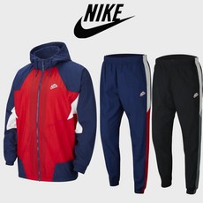 [해외미국정품] Nike Signature Windrunner Woven Jacket 나이키 시그니쳐 윈드러너 우븐 남자 집업점퍼자켓 및 트레이닝 팬츠 바지
