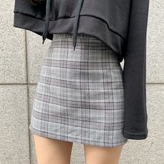 마크 체크 미니 스커트