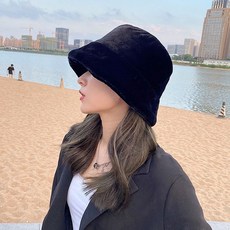 수입 인조퍼 벙거지 모자