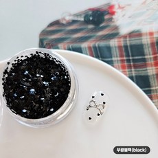 Gonail/ 보니비 1mm 초미니 하트 별 스팽글/ 하트라메 (5컬러) 택1 하트 별네일, 1개, 04. 무광블랙 하트(black)
