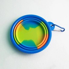 접이식 그릇 애완 동물 실리콘 야외 여행 휴대용 강아지 음식, 1개