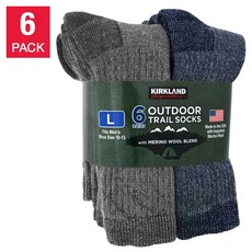 커클랜드 시그니춰 남성 울 양말 6족 L Kirkland Signature Men's Trail Socks 6 Pair L