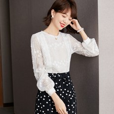 레이스펀칭블라우스