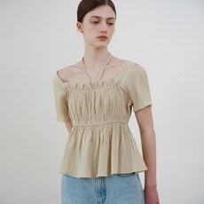 아워코모스 comos 1125 gathered ruffle blouse butter