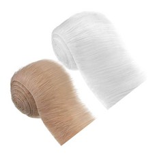 GHSHOP 인조 모피 원단 플러시 리본 인조 직물 소재 털이 많은 모피 원단 미니어처 인형 코스프레 의상 그놈 수염, 가짜 모피, 흰색과 카키
