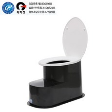 부성산업 재래식좌변기 재래식양변기 간이화장실 이동식양변기 농촌 화장실 하드시트 변기커버, 화이트블랙