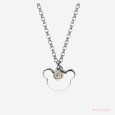 꼼에스타 [Simply silver Collection] 테디베어2 메모리얼 각인 잼스톤 볼 실버 미아방지 목걸이 42-AMSN06