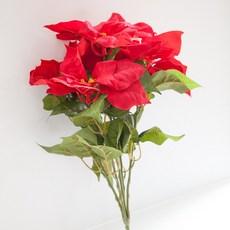 오티벨벳포인꽃부쉬 대 50cm 크리스마스 조화 TRFART, 레드