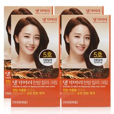 댕기머리 한방칼라크림 염색약 한방염색약(새치), 5호-진한갈색, 4통