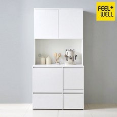 필웰 데이아 광파오븐 렌지대 수납장세트완전수납 RZ9477, 화이트