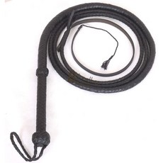 인디아나 존스 스타일 황소 채찍 8 피트 8 플레이 츠 진짜 암소 가죽 Bullwhip 블랙, 단일옵션